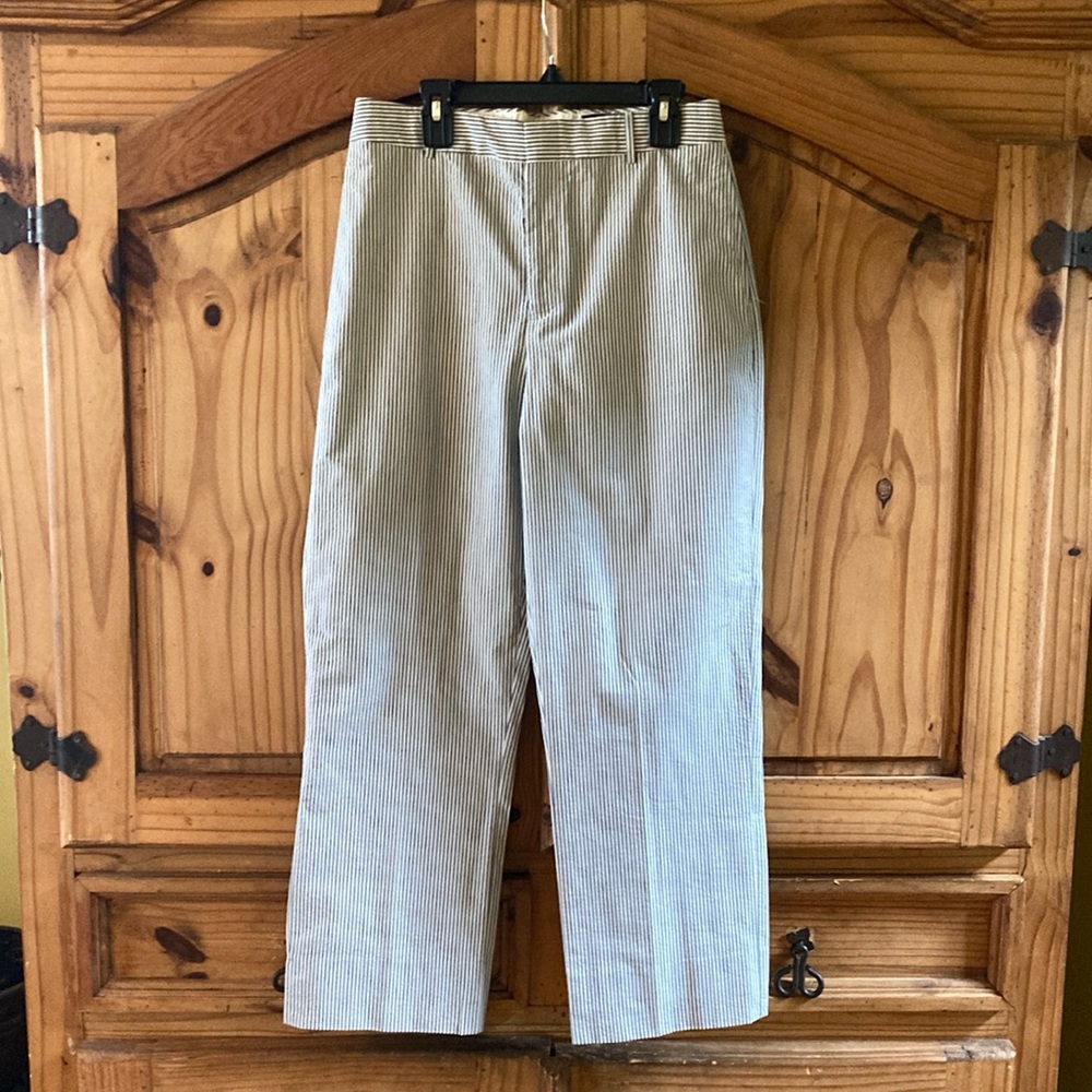 Boys Ralph Lauren Polo blue white flat front chino khakis pants size 16